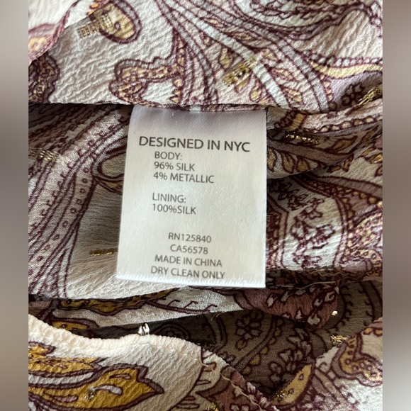 Intermix Carolina Paisley Silk Chiffon Top size S - Picture 11 of 16